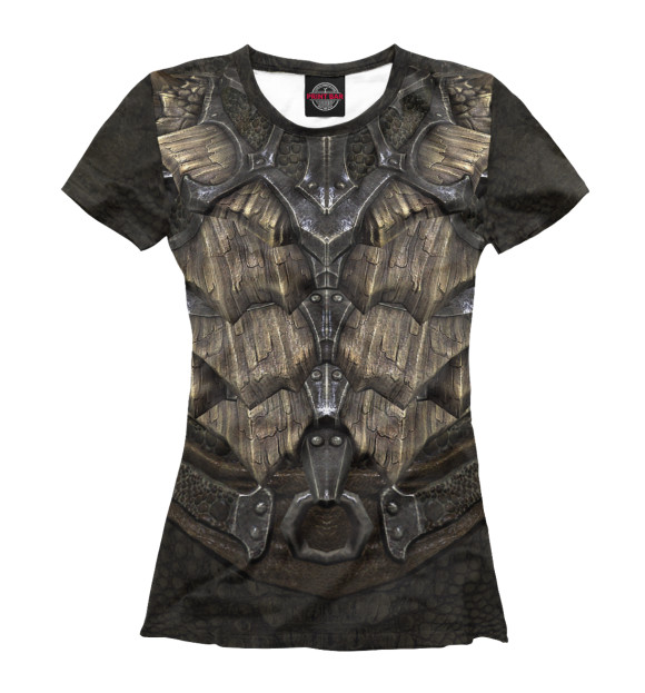 Женская футболка с изображением Skyrim: Dragonscale Armor цвета Белый