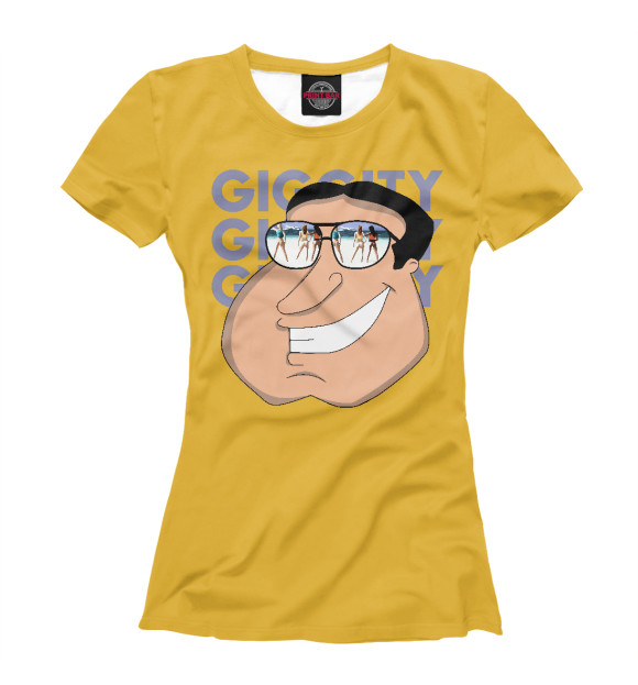 Женская футболка с изображением Giggity цвета Белый