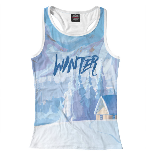 Женская майка-борцовка с изображением Winter цвета Белый
