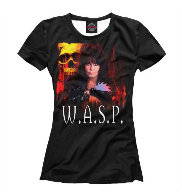 Женская футболка с изображением W.A.S.P. band цвета Белый