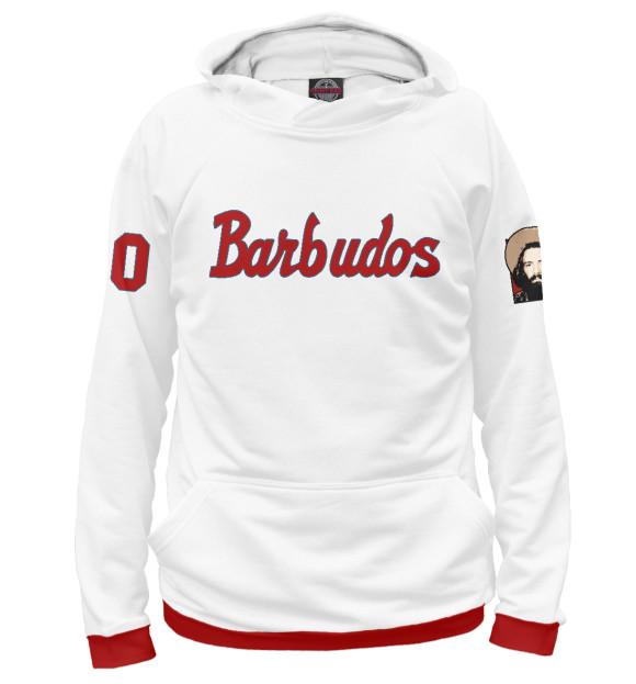 Мужское худи с изображением Barbudos (Бородачи, Сьенфуэгос) цвета Белый