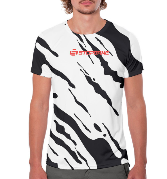 Мужская футболка с изображением Stopgame цвета Белый