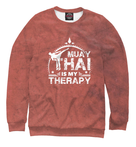 Свитшот для мальчиков с изображением Muay Thai Therapy цвета Белый