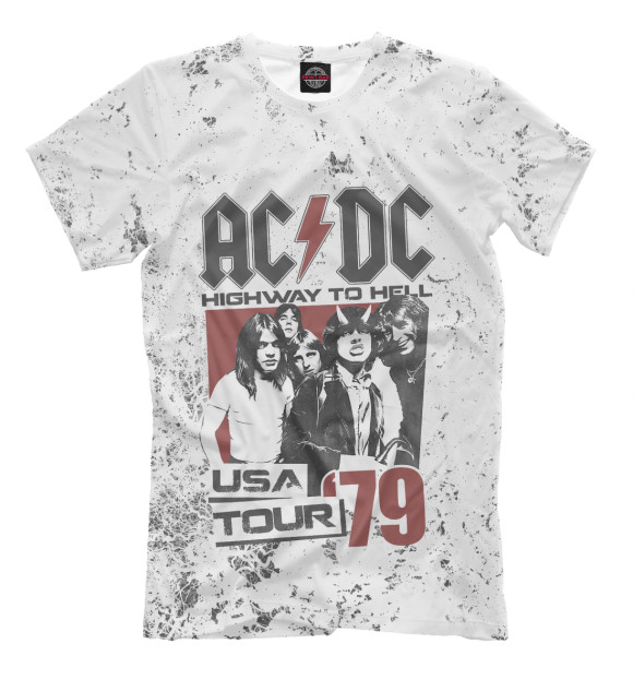 Футболка для мальчиков с притом AC/DC цвета Белый Футболка для мальчиков с изображением AC/DC цвета Белый