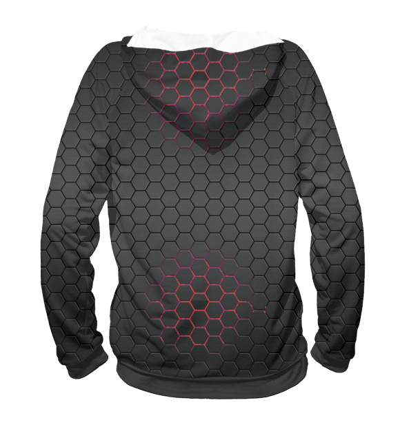 Женское худи с изображением Red Honeycomb цвета Белый