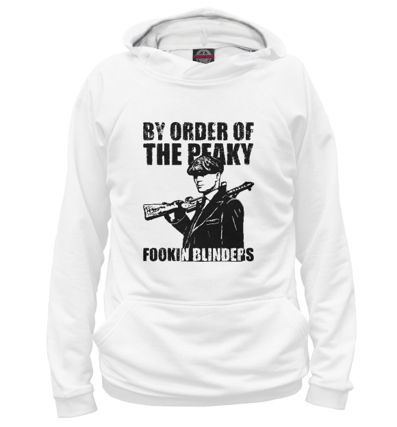 Мужское худи с изображением Острые козырьки цвета Белый