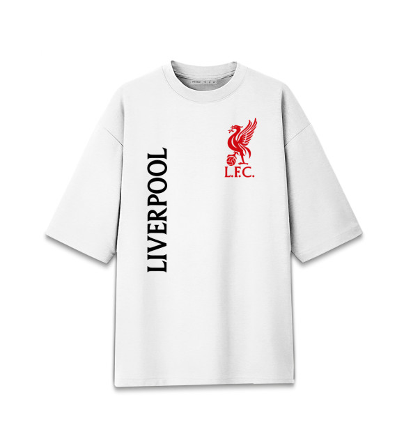 Мужская футболка оверсайз с изображением Liverpool цвета Белый