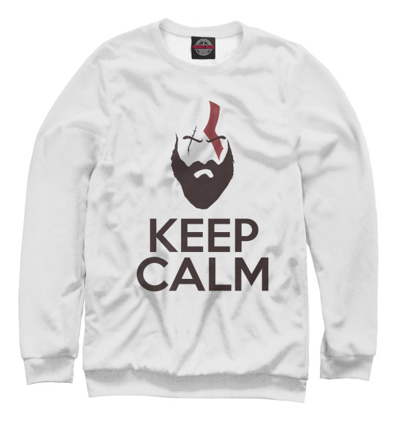 Женский свитшот с изображением Keep Calm and Kill God's цвета Белый