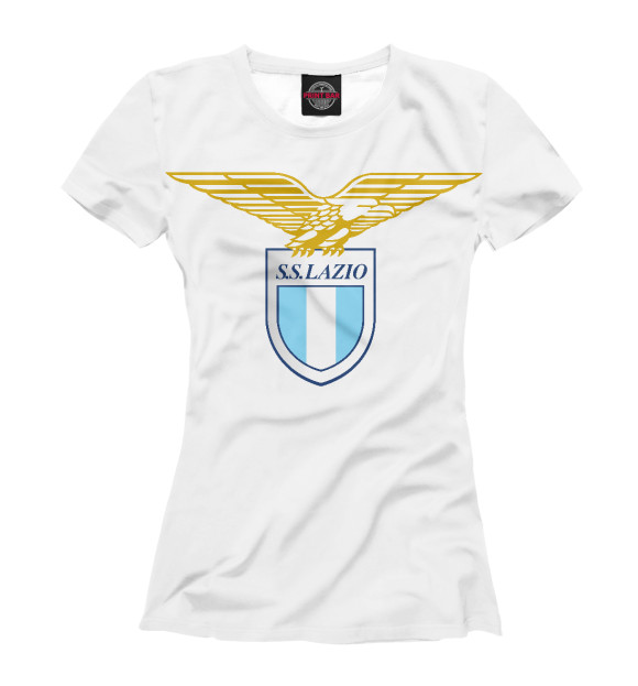 Женская футболка с изображением ФК Лацио цвета Белый