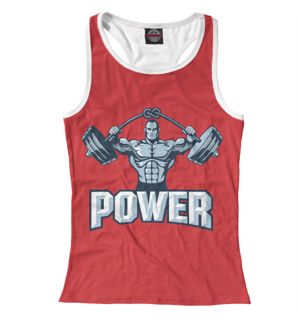 Женская майка-борцовка с изображением Power цвета Белый