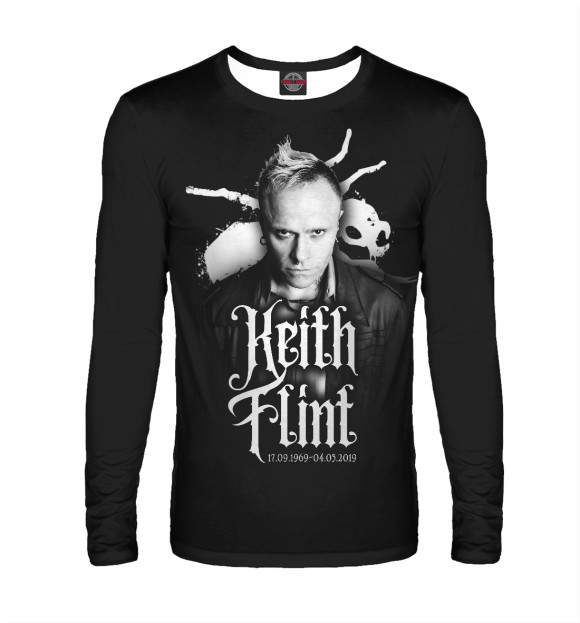 Мужской лонгслив с изображением Keith Flint цвета Белый