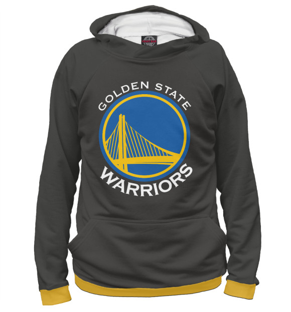 Женское худи с изображением Golden State Warriors Black цвета Белый