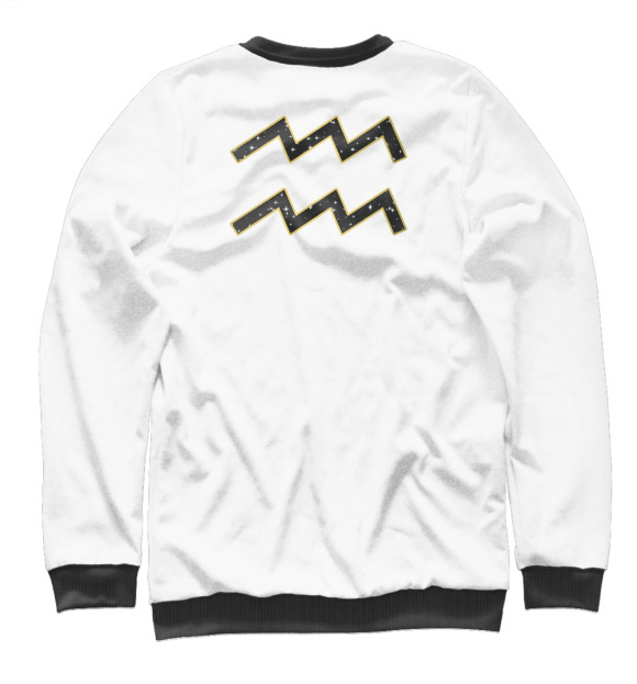 Мужской свитшот с изображением Водолей (Знаки Зодиака) цвета Белый