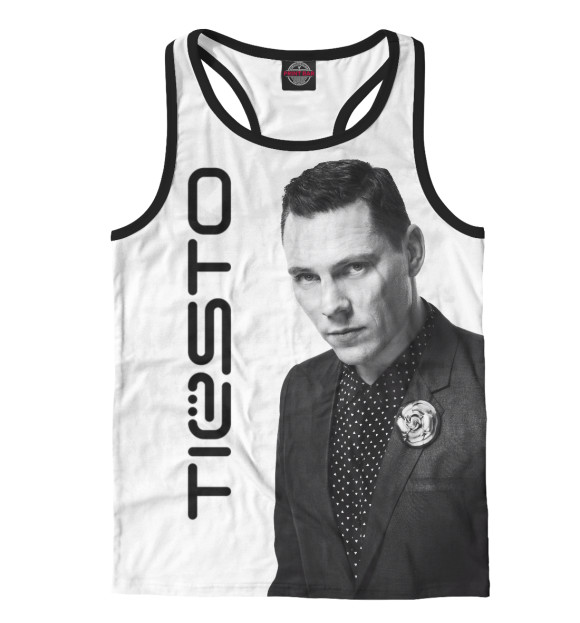 Мужская майка-борцовка с изображением Tiesto цвета Белый