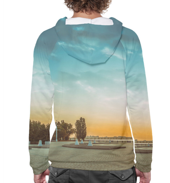 Мужское худи с изображением Воронеж цвета Белый