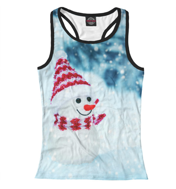 Женская майка-борцовка с изображением Snowman цвета Белый