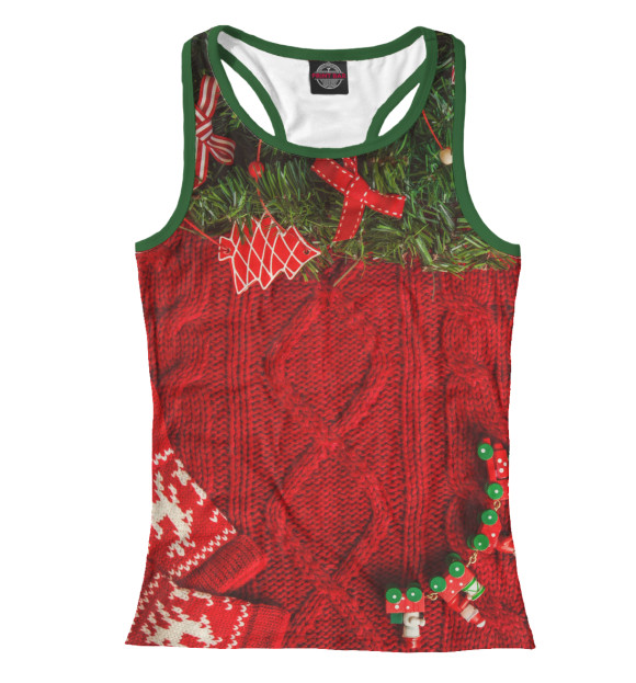 Женская майка-борцовка с изображением Вязаный цвета Белый