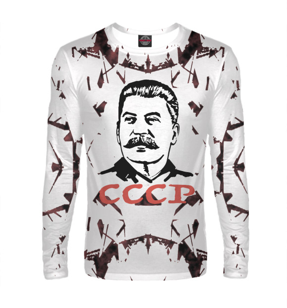 Мужской лонгслив с изображением СССР цвета Белый