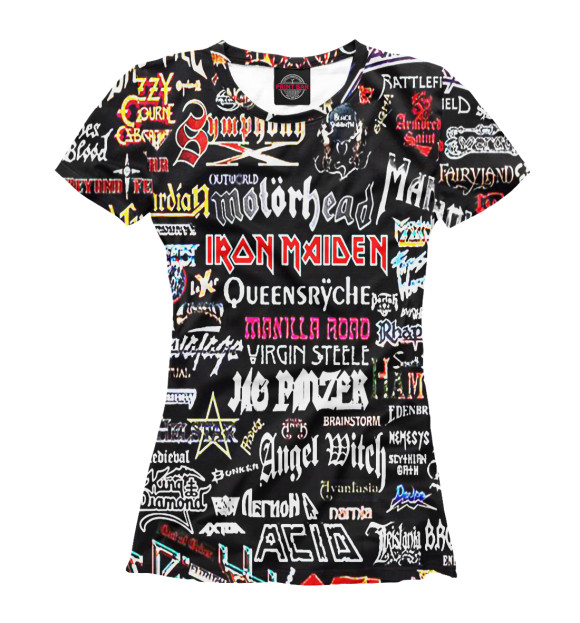 Женская футболка с изображением Iron Maiden цвета Белый