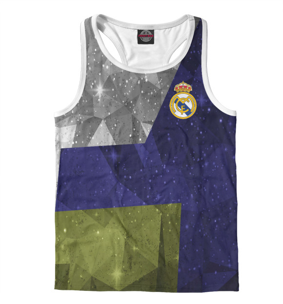 Мужская майка-борцовка с изображением Real Madrid цвета Белый