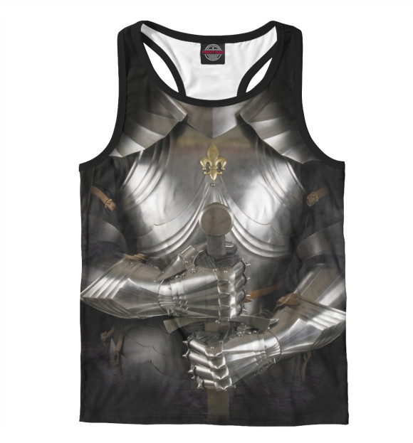 Мужская майка-борцовка с изображением Рыцарь цвета Белый