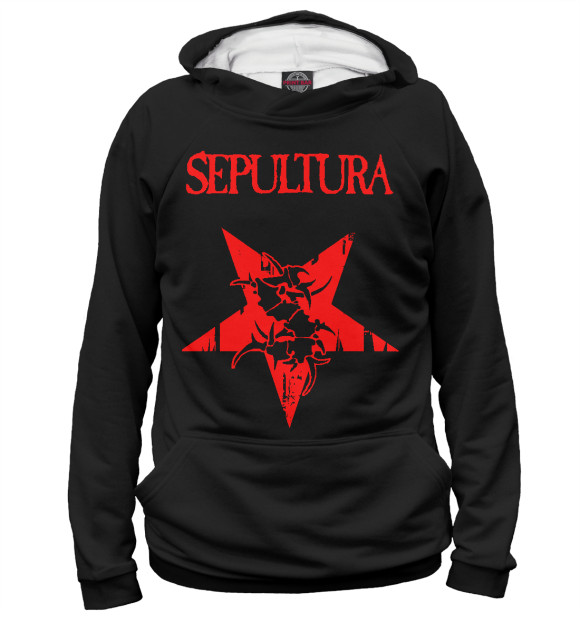 Мужское худи с изображением Sepultura цвета Белый