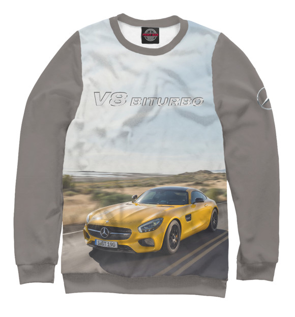 Женский свитшот с изображением V8 Biturbo цвета Белый