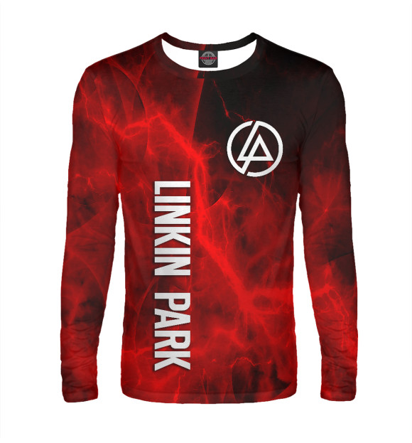 Мужской лонгслив с притом Linkin Park цвета Белый Мужской лонгслив с изображением Linkin Park цвета Белый