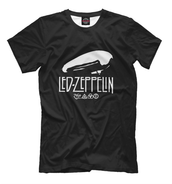 Футболка для мальчиков с изображением Led Zeppelin цвета Черный