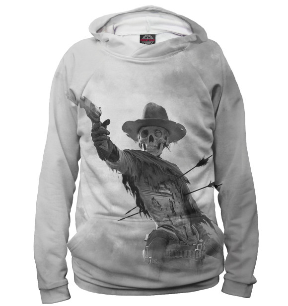 Женское худи с изображением Ковбой цвета Белый