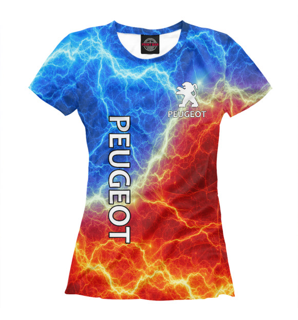 Женская футболка с изображением Peugeot цвета Белый