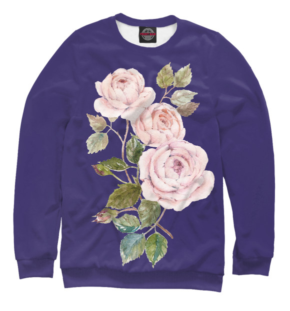 Свитшот для мальчиков с изображением Roses цвета Белый