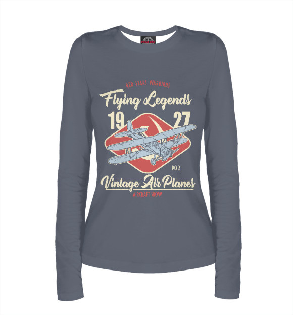 Женский лонгслив с изображением У-2 (По-2) цвета Белый