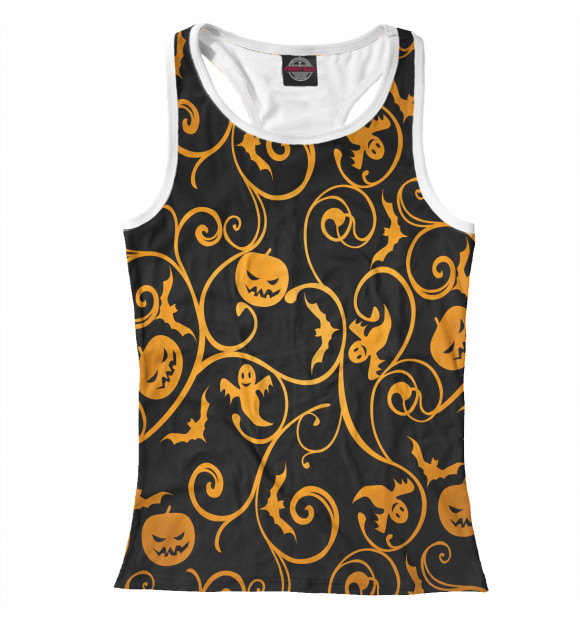 Женская майка-борцовка с изображением Halloween цвета Белый