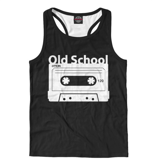 Мужская майка-борцовка с изображением Old School цвета Белый