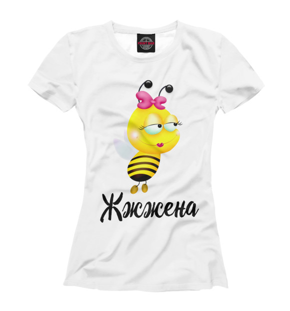 Женская футболка с изображением Жжжена цвета Белый