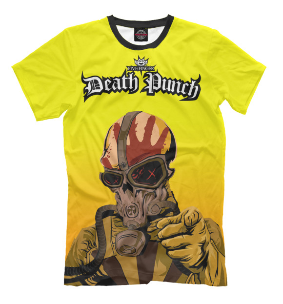 Мужская футболка с изображением Five Finger Death Punch War Is the Answer цвета Желтый