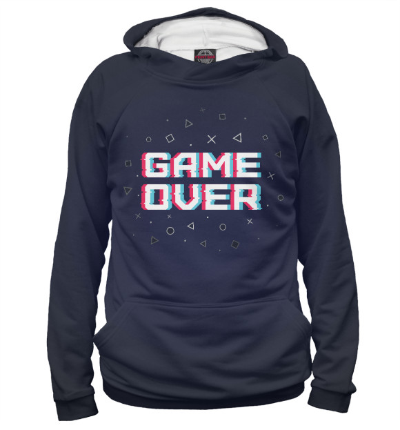 Женское худи с изображением Game over цвета Белый