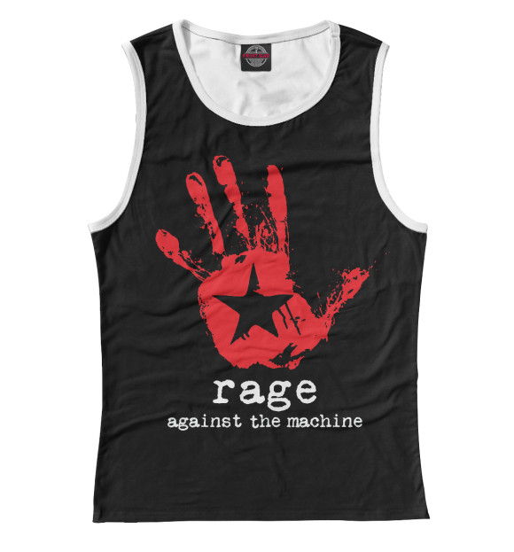 Женская майка с изображением Rage Against the Machine цвета Белый