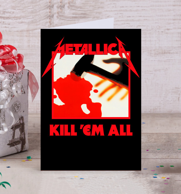 Открытка с изображением Metallica Kill ’Em All цвета Белый