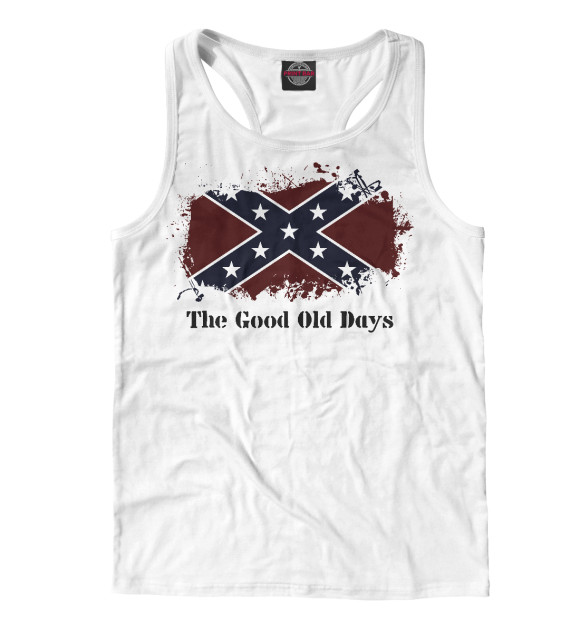 Мужская майка-борцовка с изображением Old Days of Confederation / Старые времена Конфедерации цвета Белый