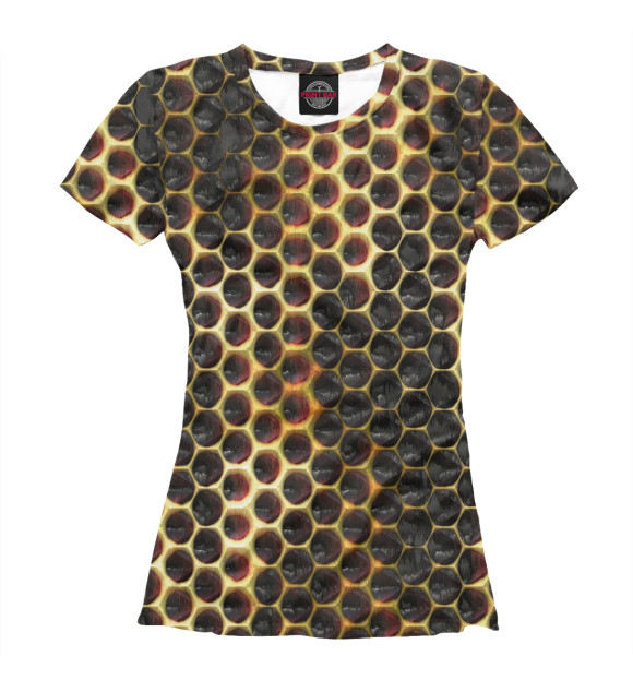 Женская футболка с изображением Сладкая одежда из пчелиных сот цвета Белый