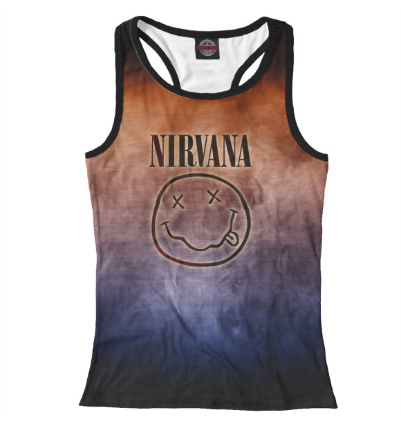 Женская майка-борцовка с изображением Nirvana цвета Белый