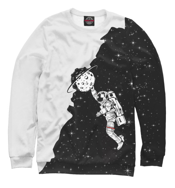 Свитшот для мальчиков с изображением Космонавт цвета Белый