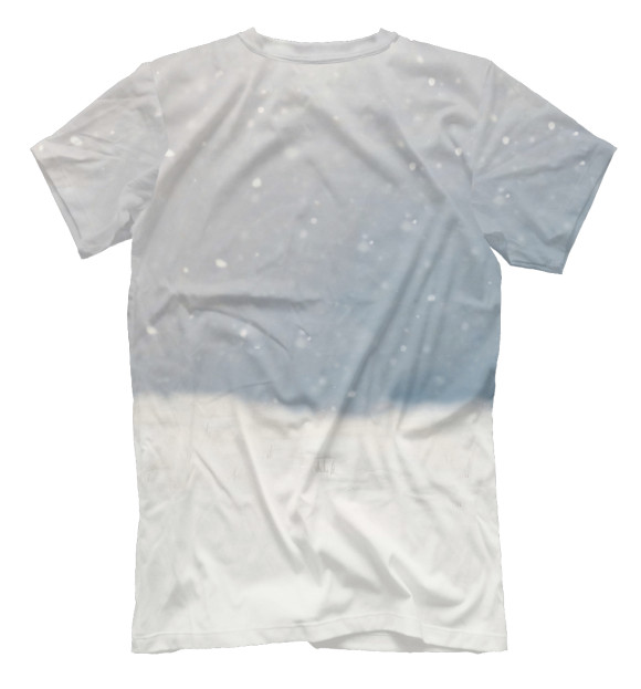 Мужская футболка с изображением Дед Мороз-байкер цвета Белый