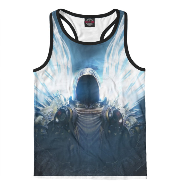 Мужская майка-борцовка с изображением Демон цвета Белый