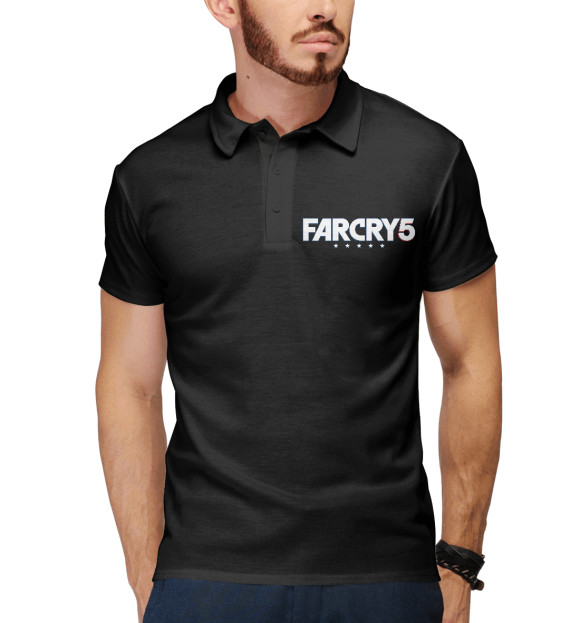 Мужское поло с изображением Far Cry 5 цвета Белый