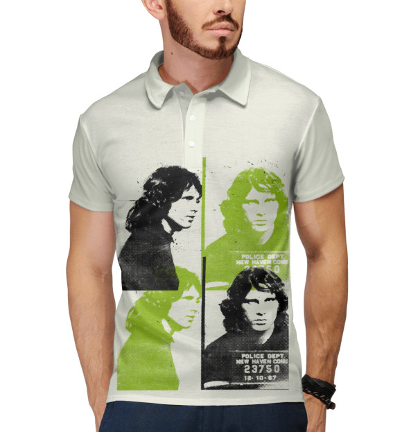 Мужское поло с изображением The Doors цвета Белый