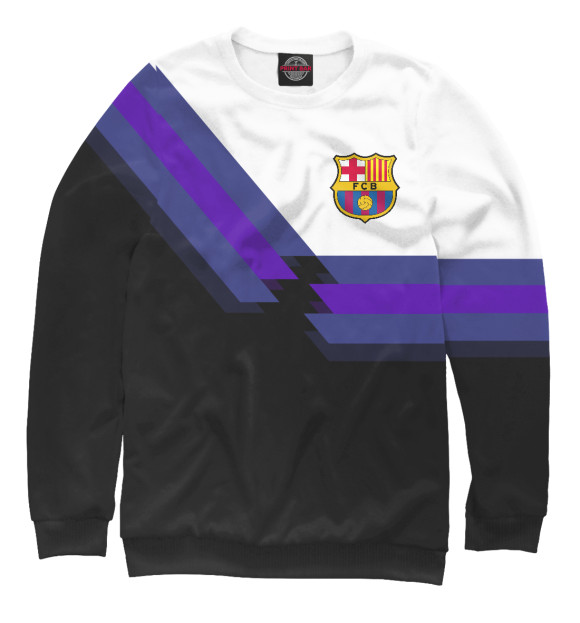 Свитшот для мальчиков с изображением ФК Барселона цвета Белый