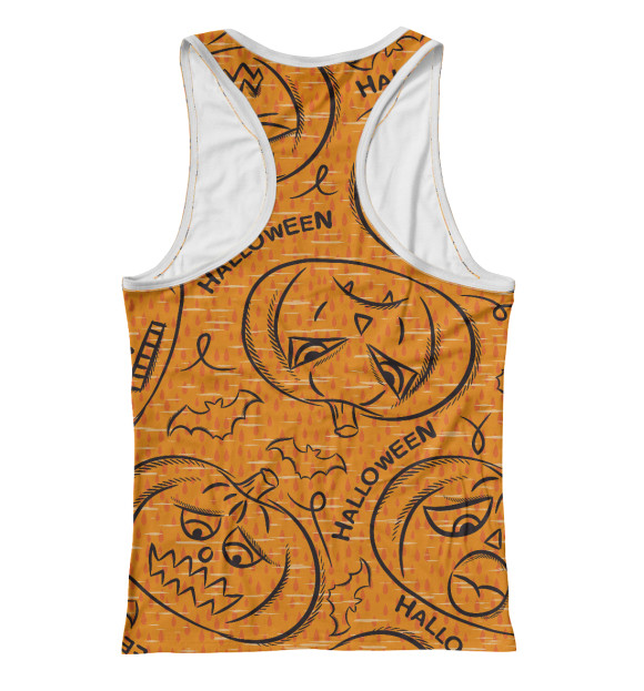 Женская майка-борцовка с изображением Тыква цвета Белый